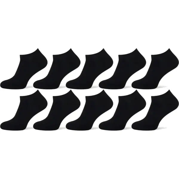 10 paar Naft Sneakersokken Zwart Unisex - Sokken
