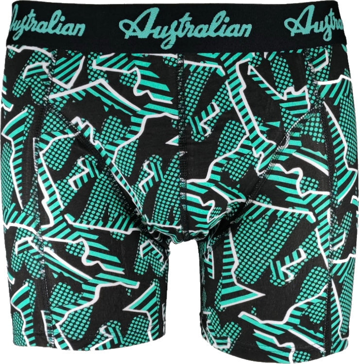 2 pack Australian Heren Boxershorts Black Mint - Boxershort