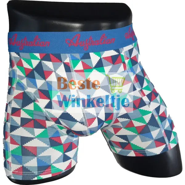 2 pack Australian Heren boxershorts Block Print Blauw - Boxershort