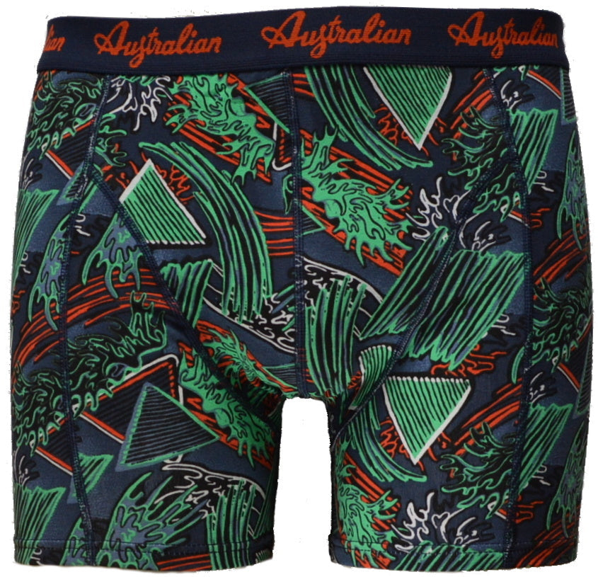2 pack Australian Heren Boxershorts ’Deepforest-Orange’ - Boxershort