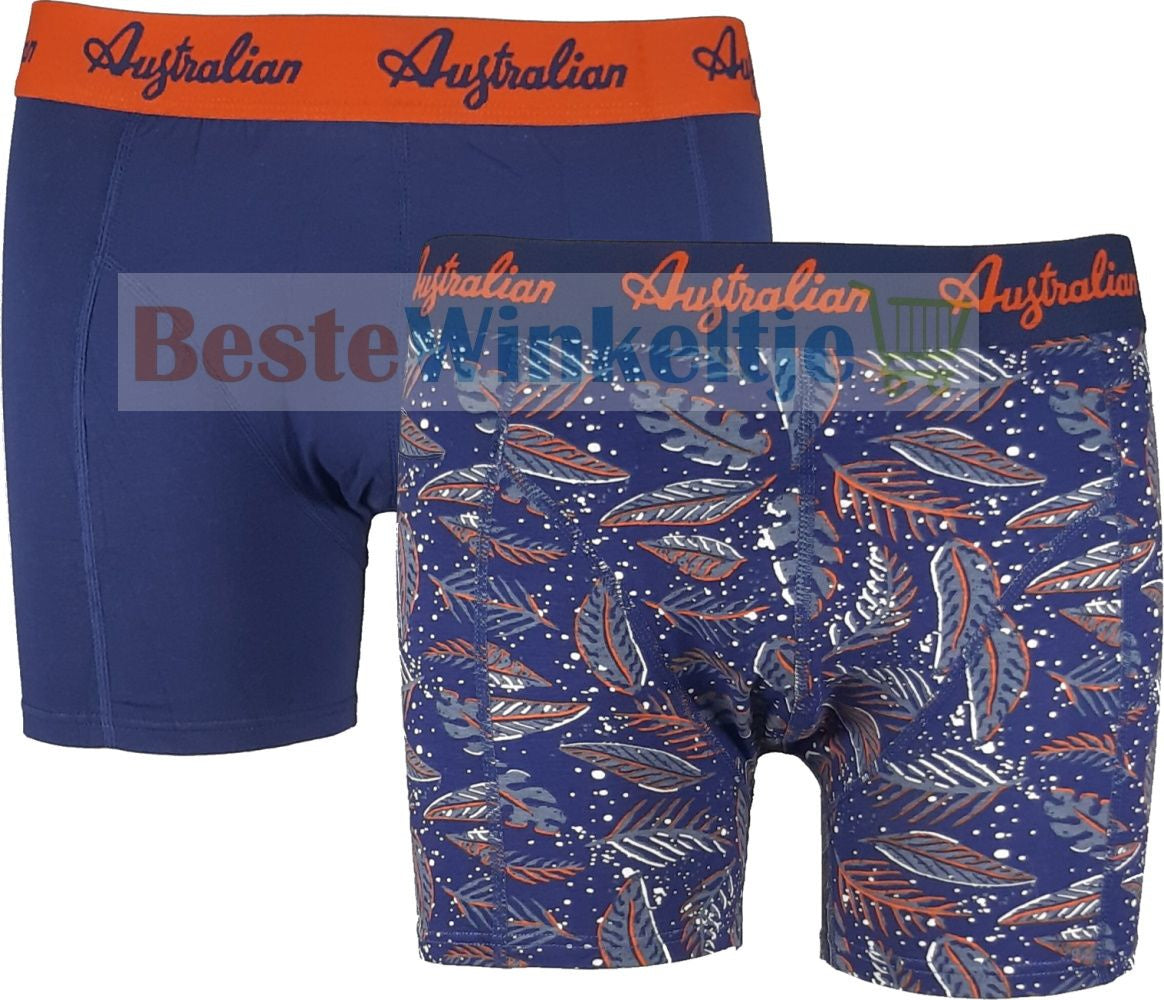 2 pack Australian Heren boxershorts Forest Blauw - Boxershort