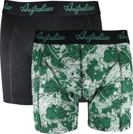 2 pack Australian Heren Boxershorts Green Splash - Boxershort