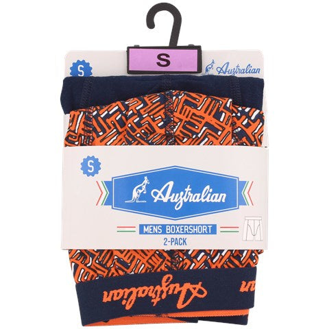 2 pack Australian Heren boxershorts Oranje/Blauw - Boxershort