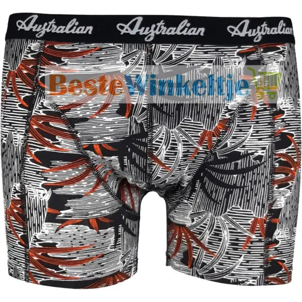2 pack Australian Heren boxershorts Palmtree Zwart Oranje - Boxershort
