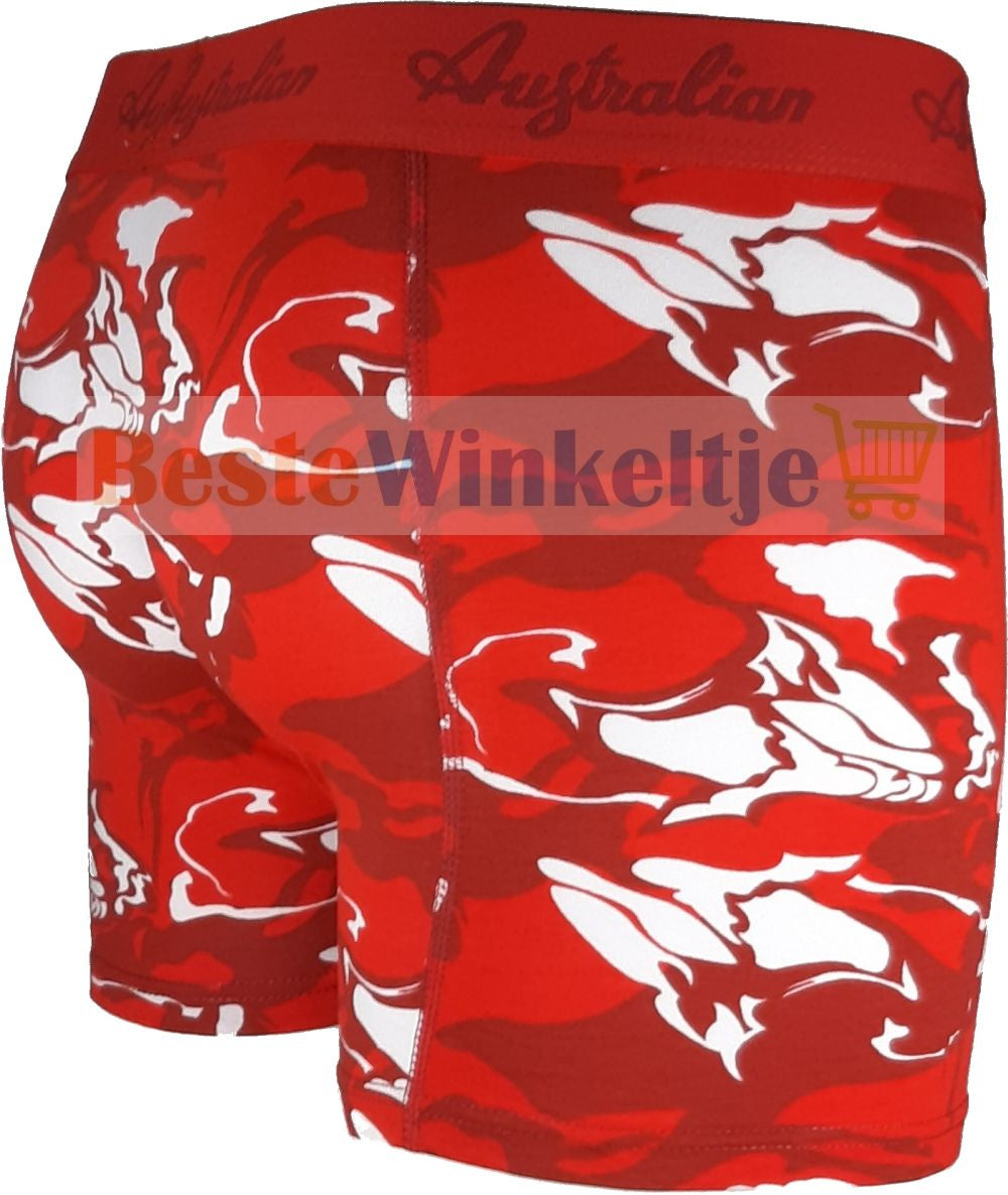 2 pack Australian Heren Boxershorts Red Camo - Boxershort