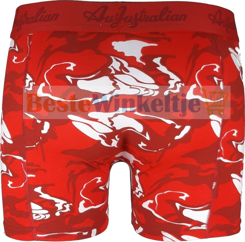 2 pack Australian Heren Boxershorts Red Camo - Boxershort
