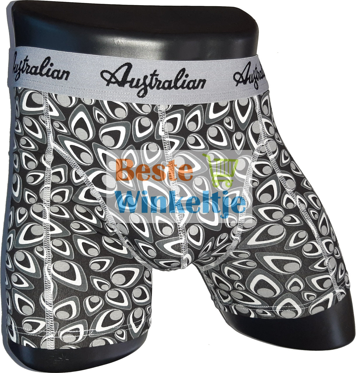 2 pack Australian Heren boxershorts Zwart-Wit/Roze - Boxershort