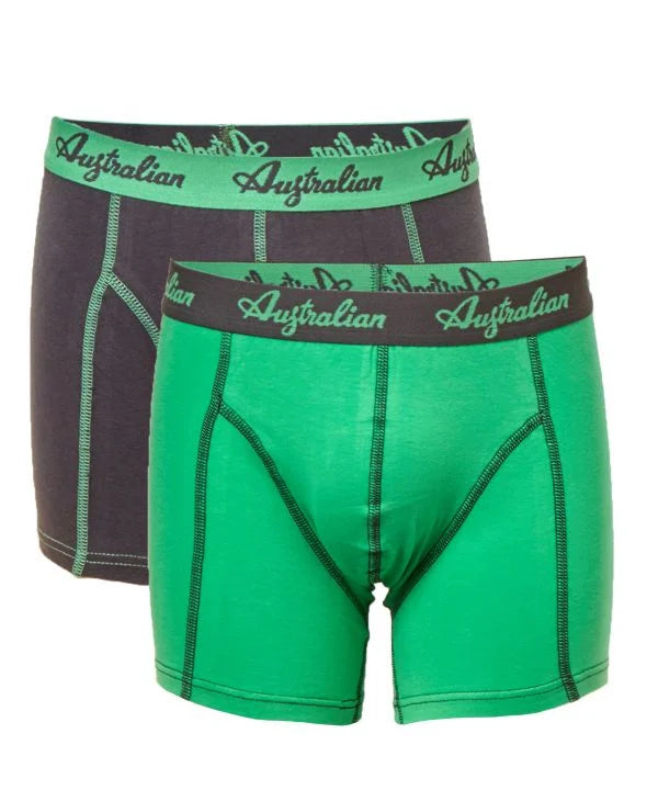 2 pack Australian heren boxershot groen zwart - Boxershort heren