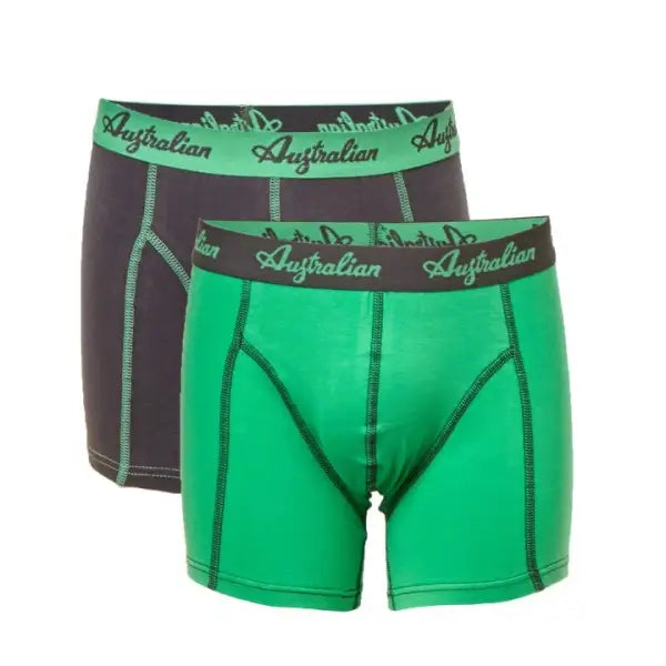 2 pack Australian heren boxershot groen zwart - Boxershort heren