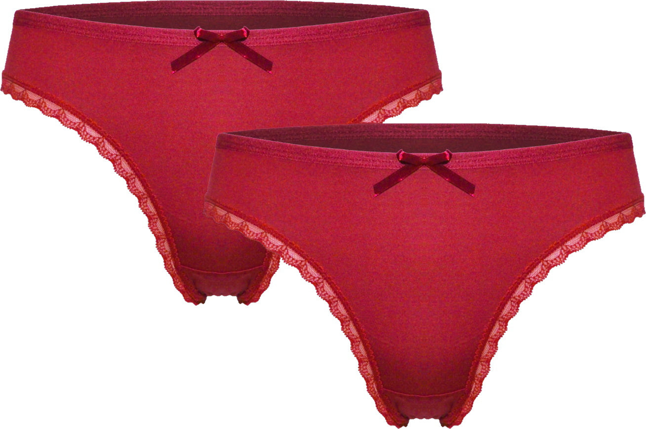 2 pack Dames Strings Strikje Rood Fine Woman - string
