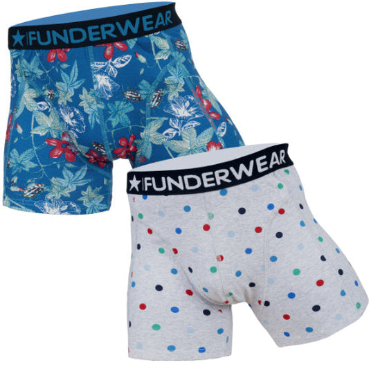 2 pack Funderwear Heren Boxers ’Flower - Dots’ Boxershort