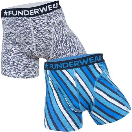 2 pack Funderwear Heren Boxers ’Geometric Lines’ - Boxershort