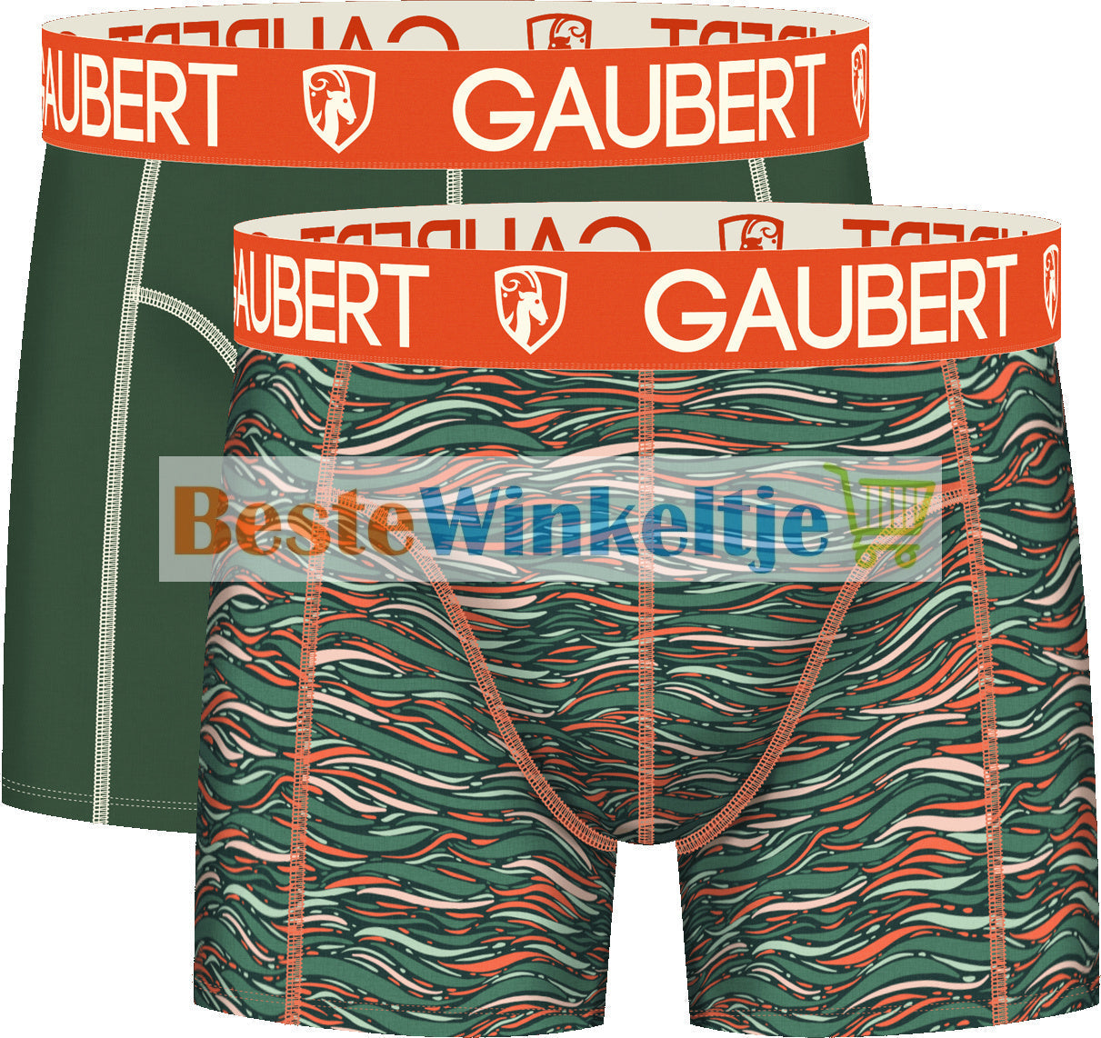 2 pack Gaubert Heren Boxers Groen - Boxershort