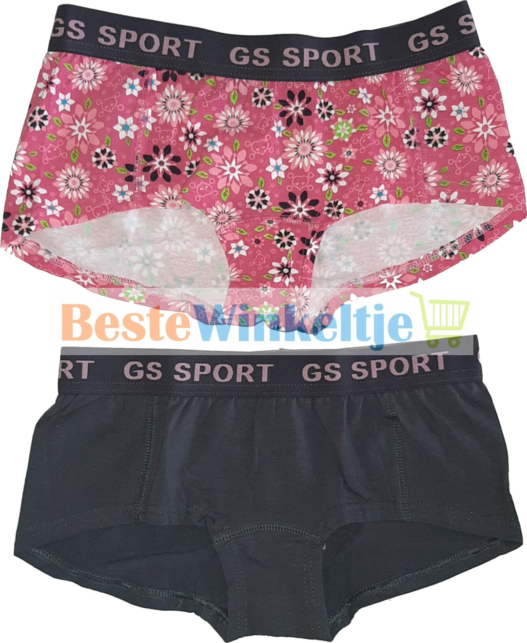 2 pack GS Sport Dames Print Roze/Antracite - boxershort