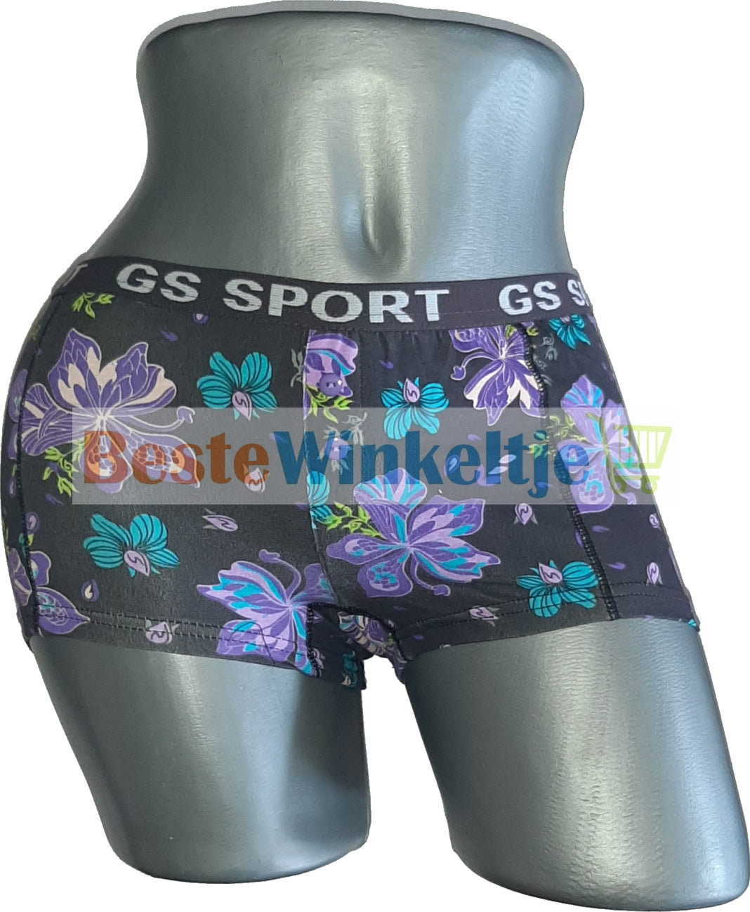 2 pack GS Sport Dames Print Zwart/Paars - boxershort