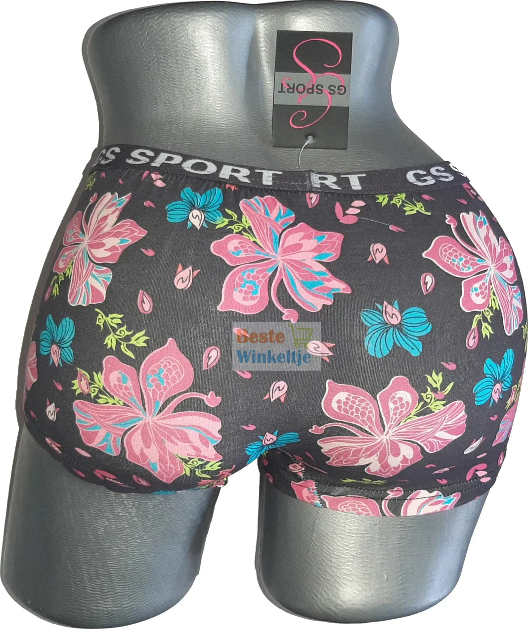 2 pack GS Sport Dames Print Zwart/Roze - boxershort