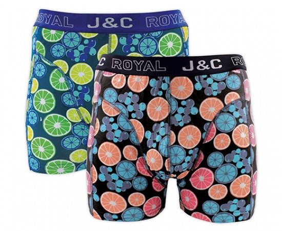 2 pack J&C Heren boxershort Citrus ’Peach&Lime’