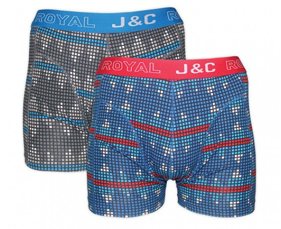 2 pack J&C Heren boxershort ’Grafiek’