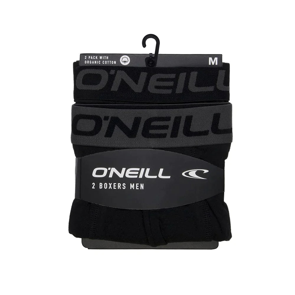 2 pack O’Neill boxershorts plain black - Boxershort heren