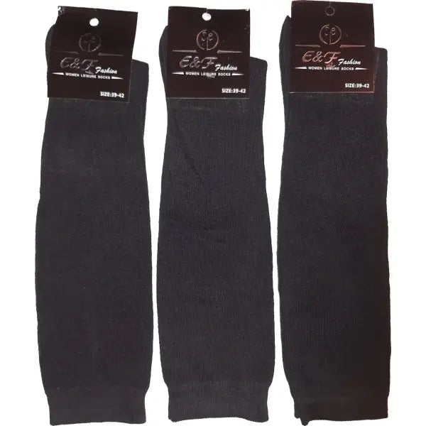 3 pack E&F Dames kniekousen Zwart