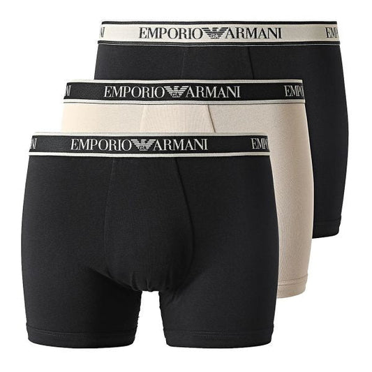 3 pack Emporio Armani heren Boxershorts Zwart/Beige - Boxershort