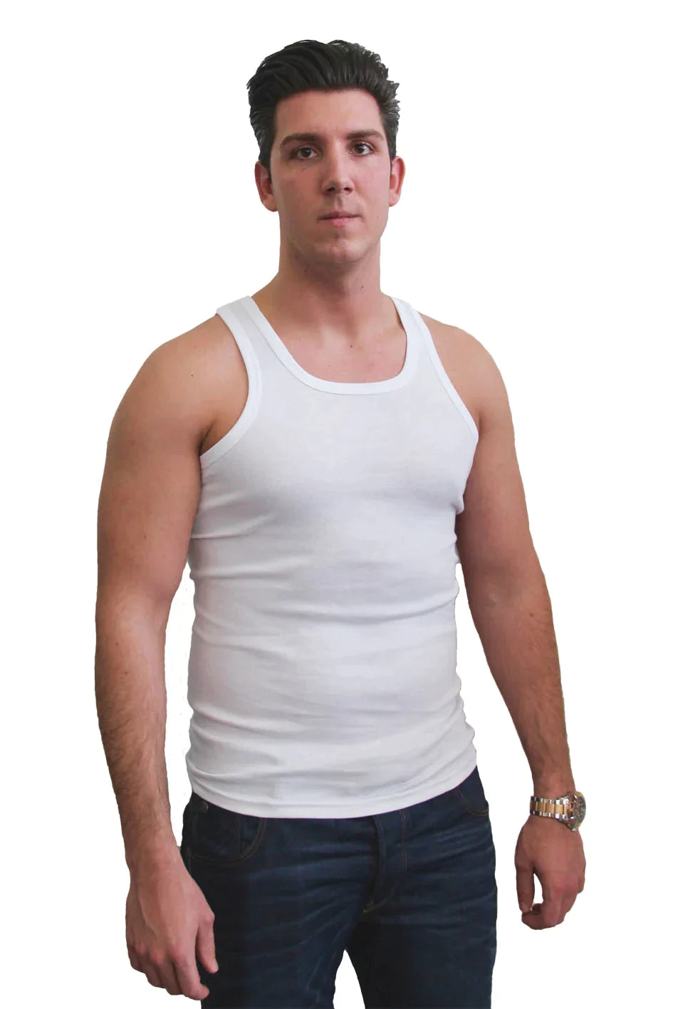 3 pack Naft Heren Halterhemd Wit - Hemd