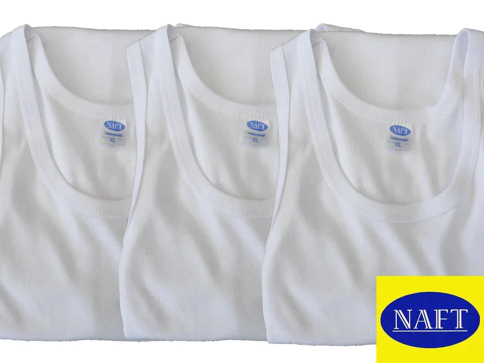 3 pack Naft Heren Halterhemd Wit - Hemd