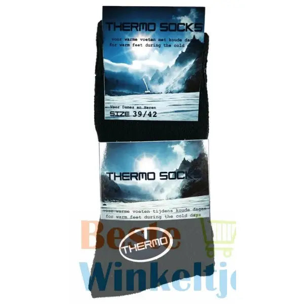 4 paar Thermo sokken Zwart Outdoor