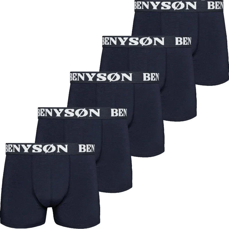 5 pack Benyson Katoenen Heren boxers zwart 4004 - Boxershort