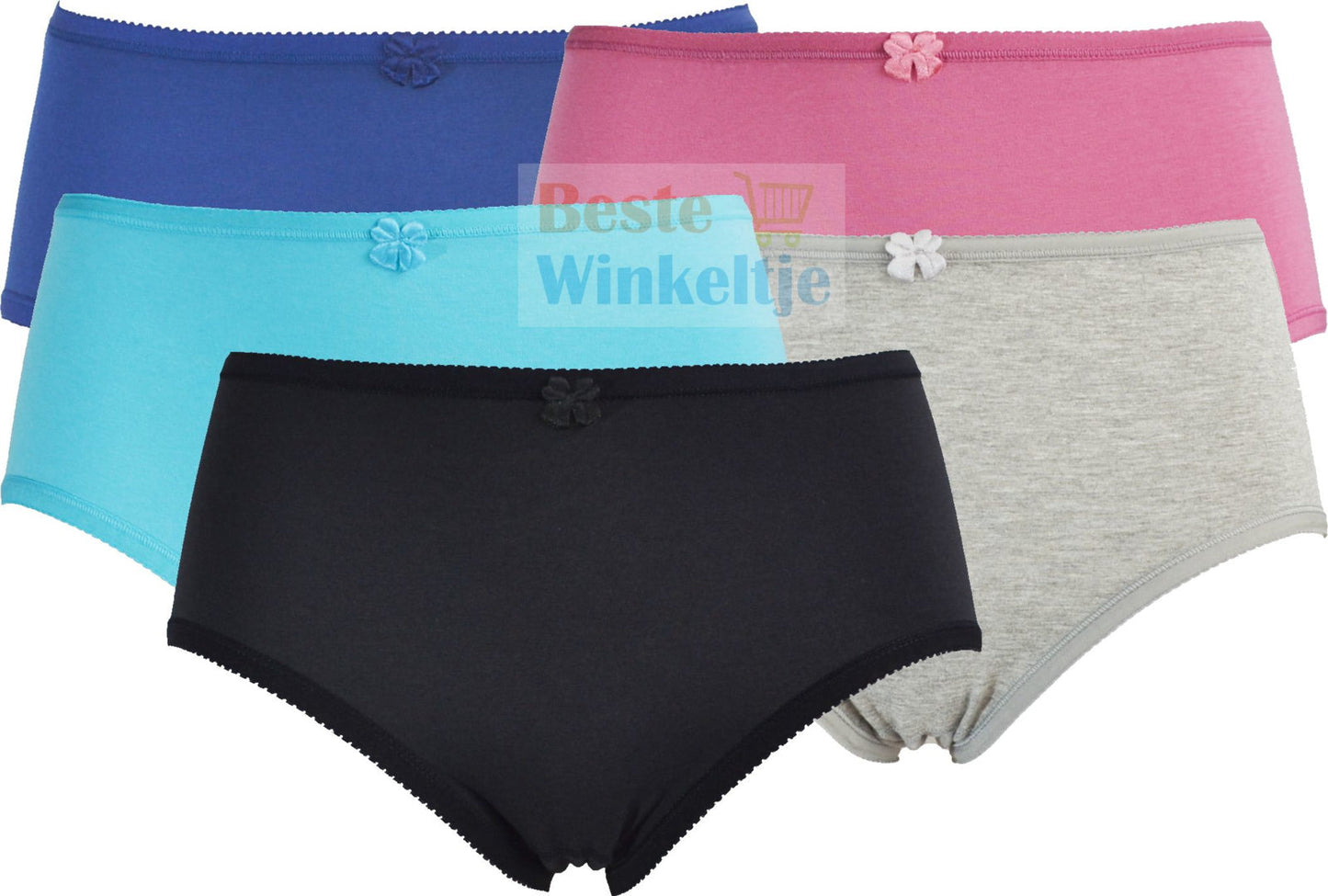 5 pack Fine Woman Damesslips 9042 Color-pack - Dames slips