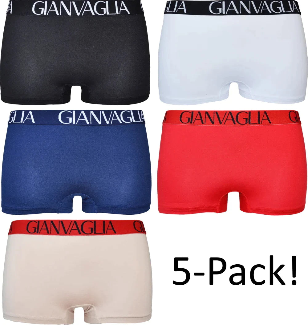 5 pack Gianvaglia Dames Boxers ’Plain#1’ 8037 - boxershort
