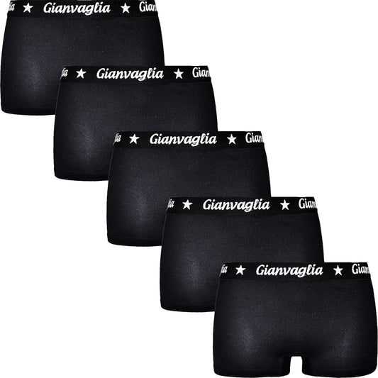 5 pack Gianvaglia Dames Boxershorts ’Black’ #8029 - ondergoed