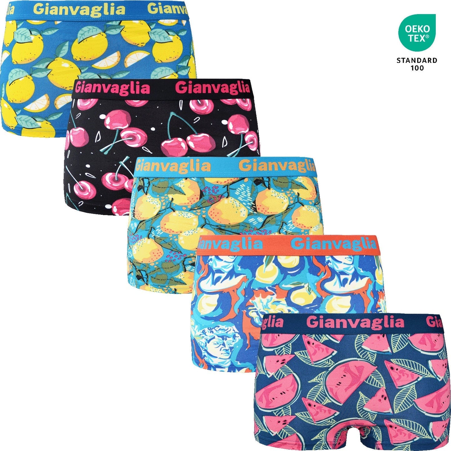 5 pack GIANVAGLIA Deluxe Katoenen Dames Boxershorts Fruity - boxershort
