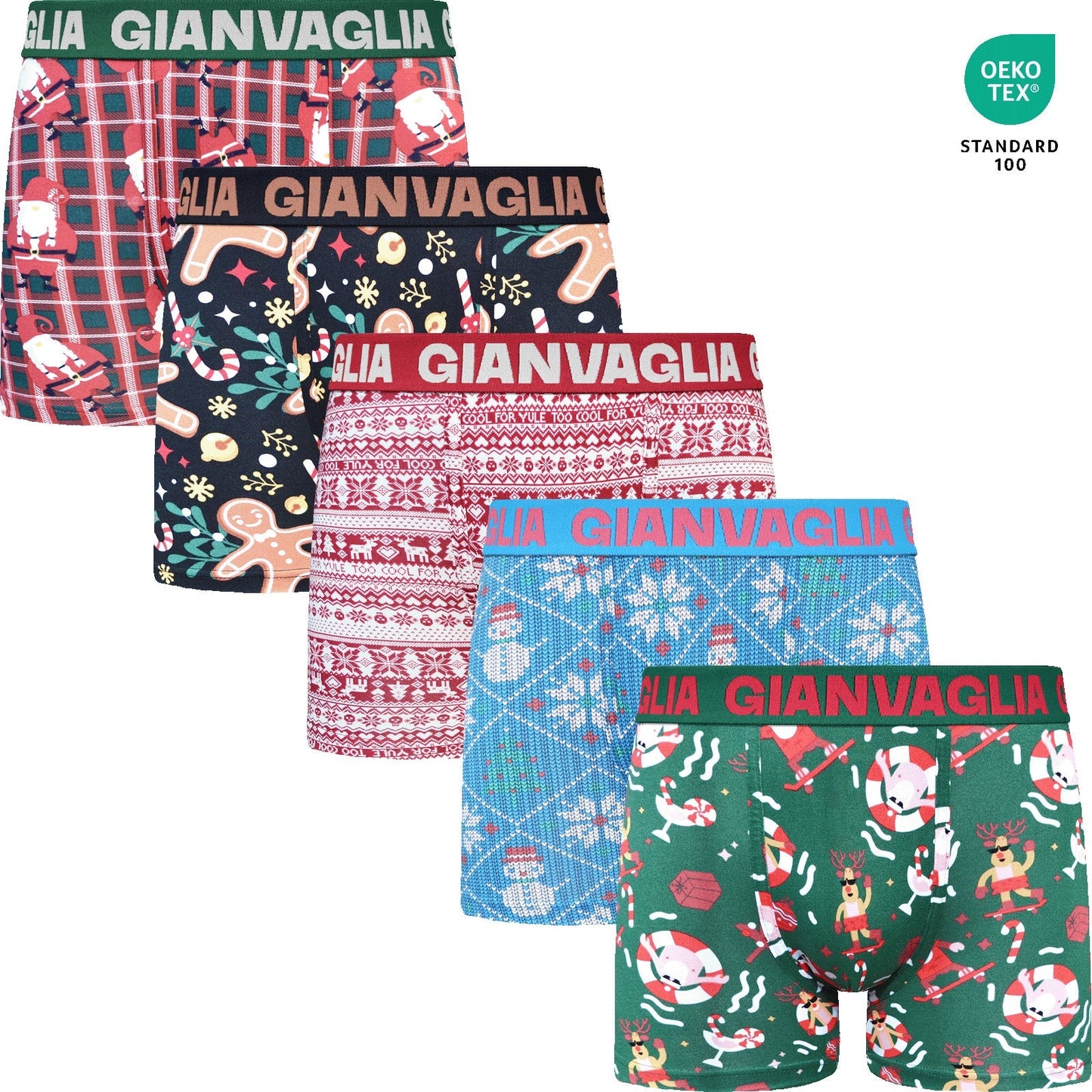 5 pack GIANVAGLIA® Deluxe 5085 Kerst set boxershort - heren