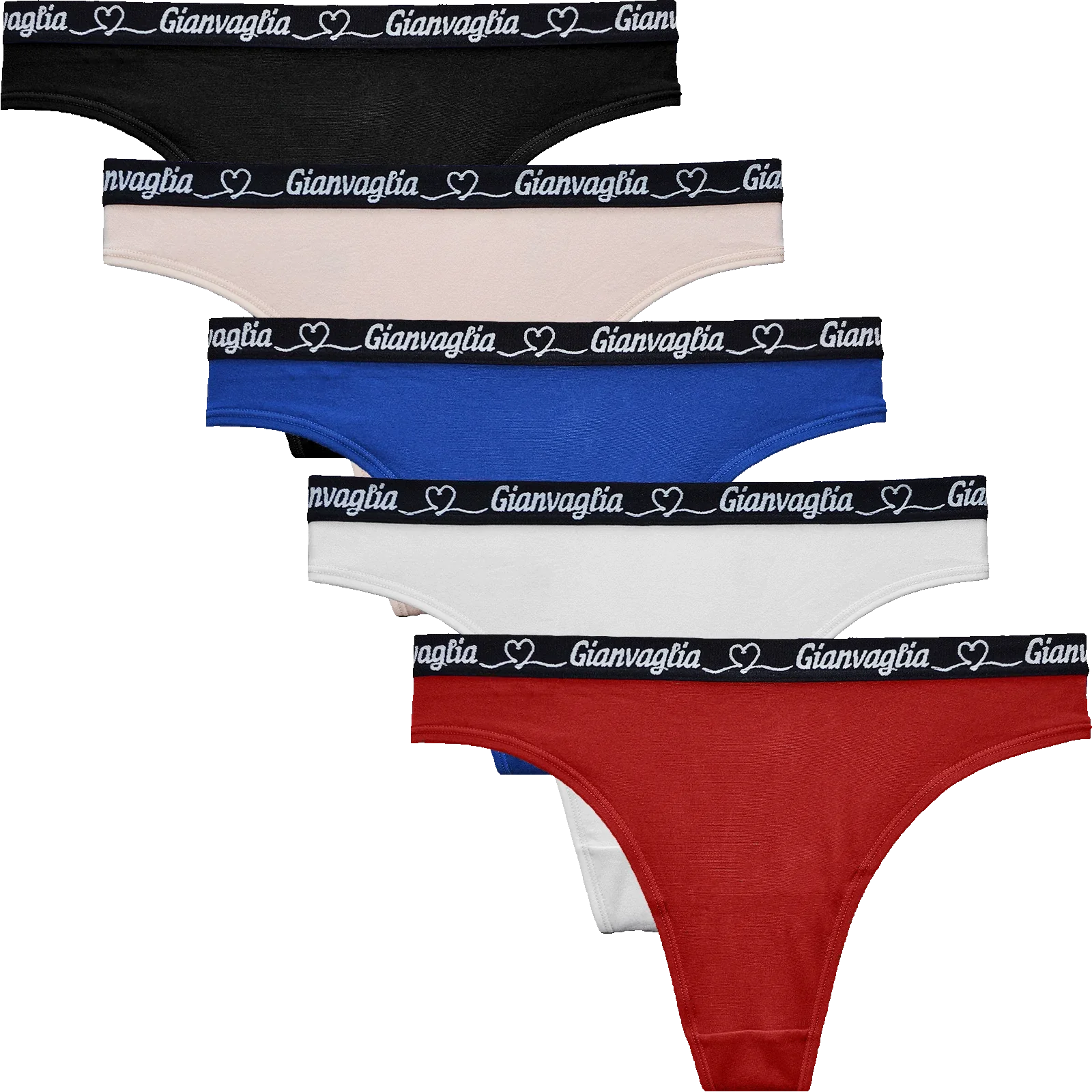 5 Pack Katoenen String Gianvaglia Zachte en comfortabele strings in mooie kleuren