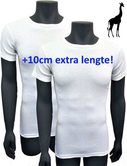 5 pack Naft Giraffe T-shirt Slim-fit Extra lang Wit - S/M / Heren