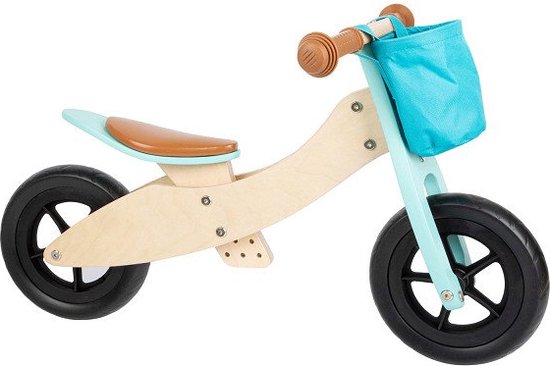 Houten speelgoed - Houten Driewieler en Loopfiets 2in1 Maxi Turquoise