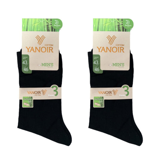 6 paar Bamboe Sokken Zwart Yanoir