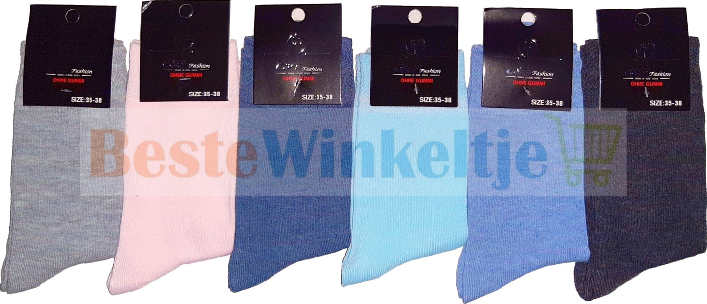 6 Pack Dames sokken ’Pastel kleuren’