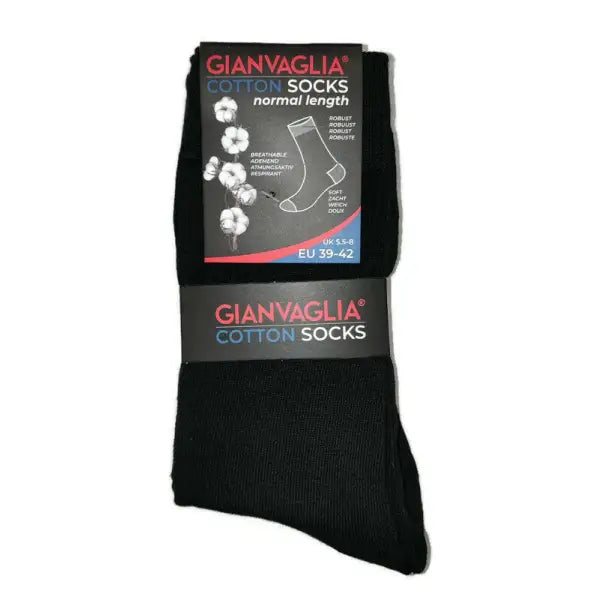 6 pack Gianvaglia unisex sokken katoen zwart