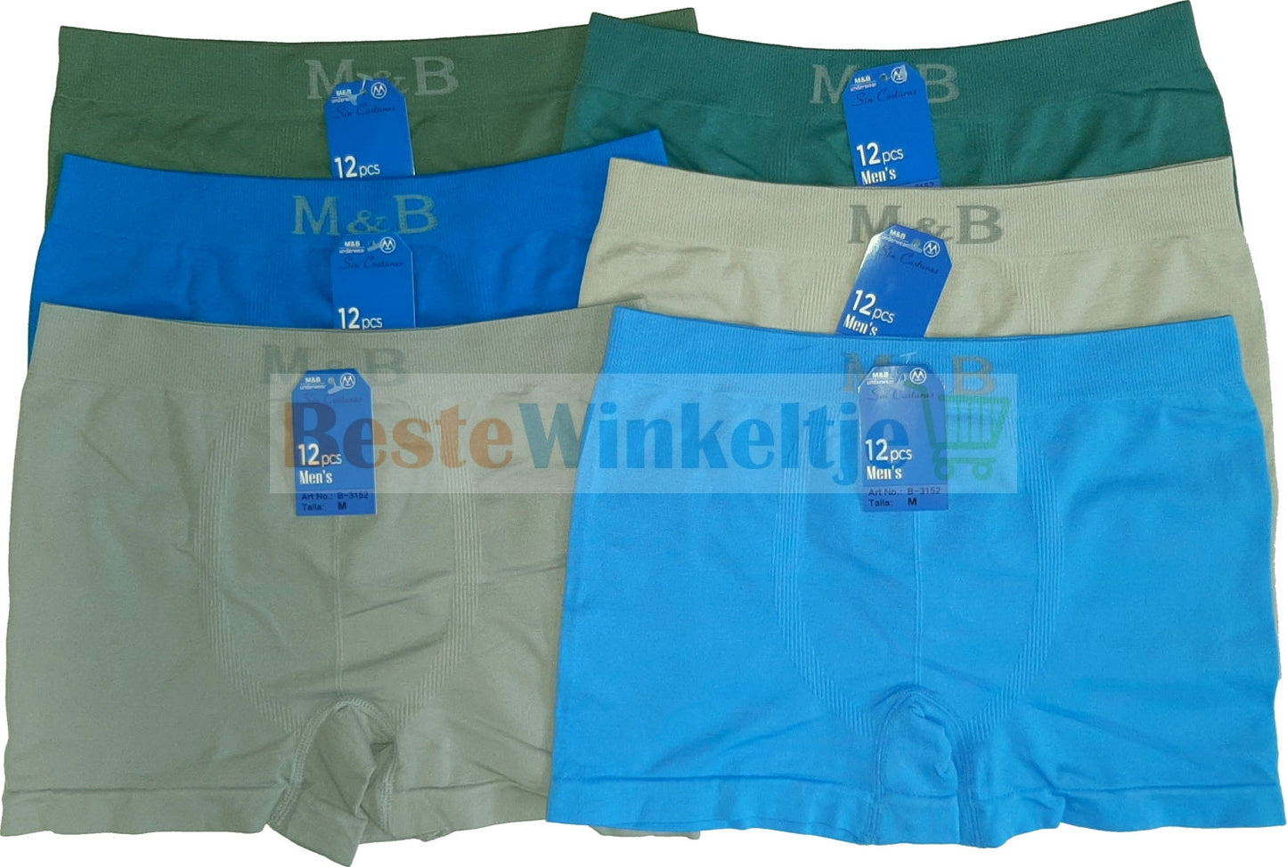 6 pack Heren boxers naadloos Smooth 3152-2 - Boxershort