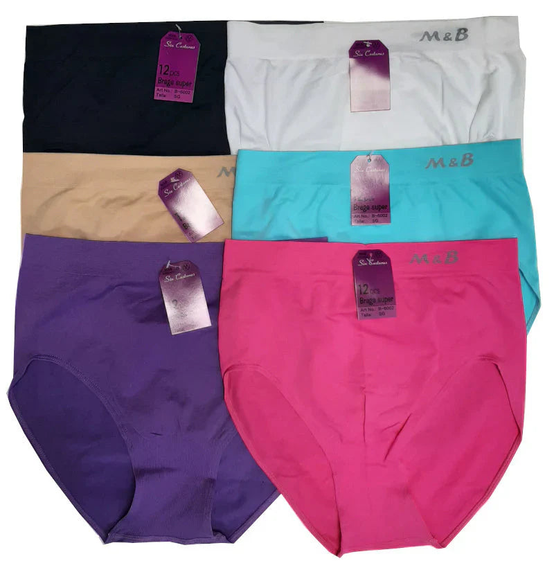 6 pack M&B Dames slip Naadloos Color - Dames ondergoed