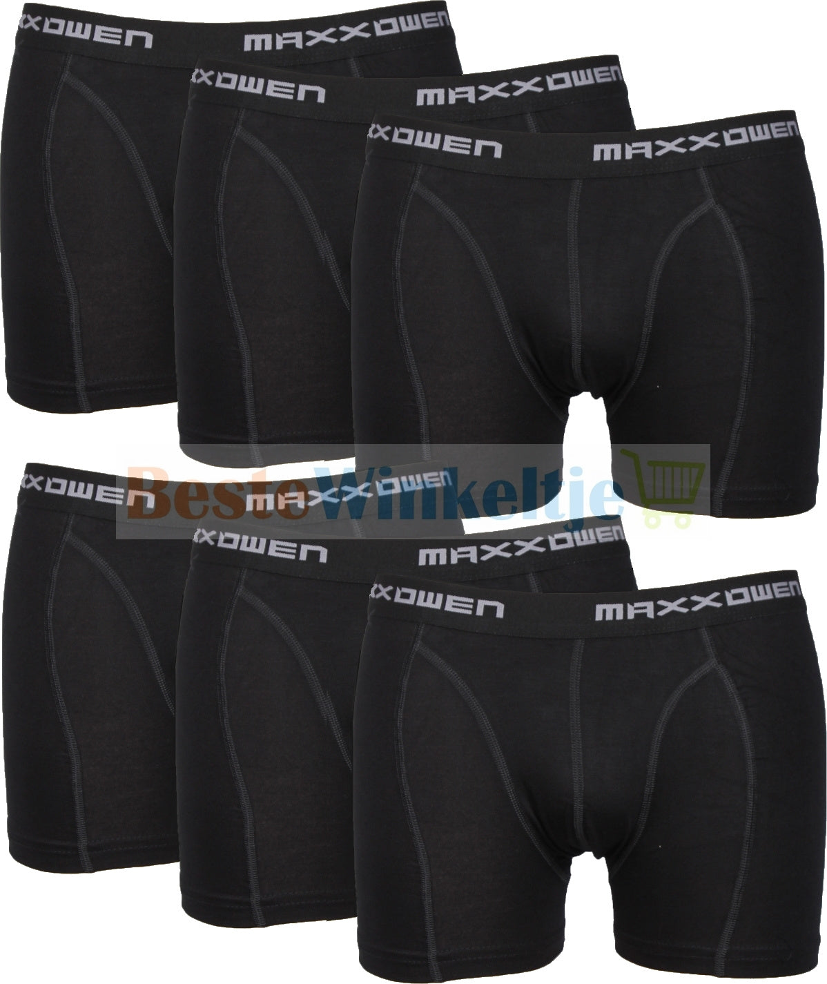6 pack Maxx Owen Heren Boxers Zwart M t/m 5XL - Boxershort