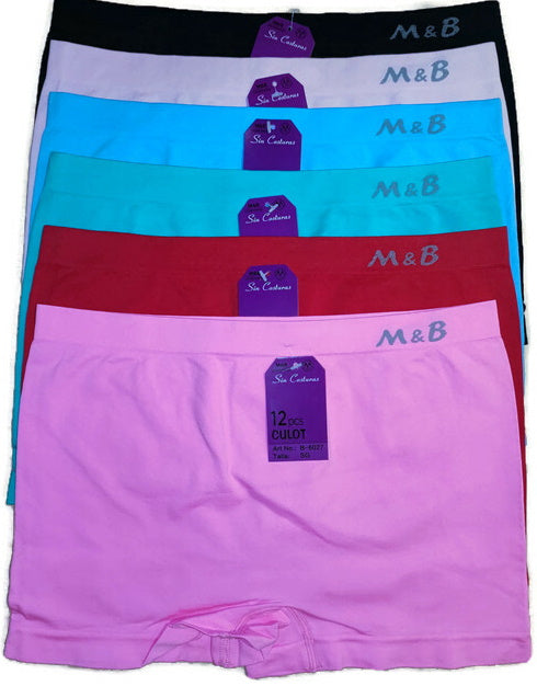 6 pack M&B naadloze damesboxers Color - Dames ondergoed