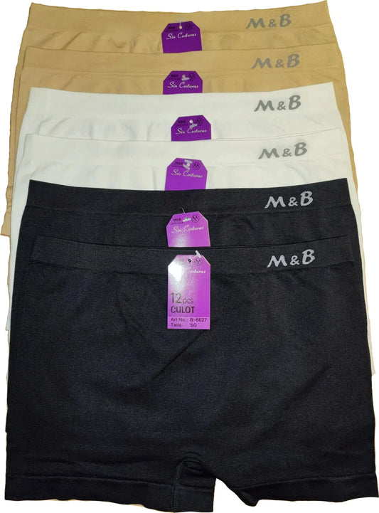 6 pack M&B naadloze damesboxers - Dames boxershort