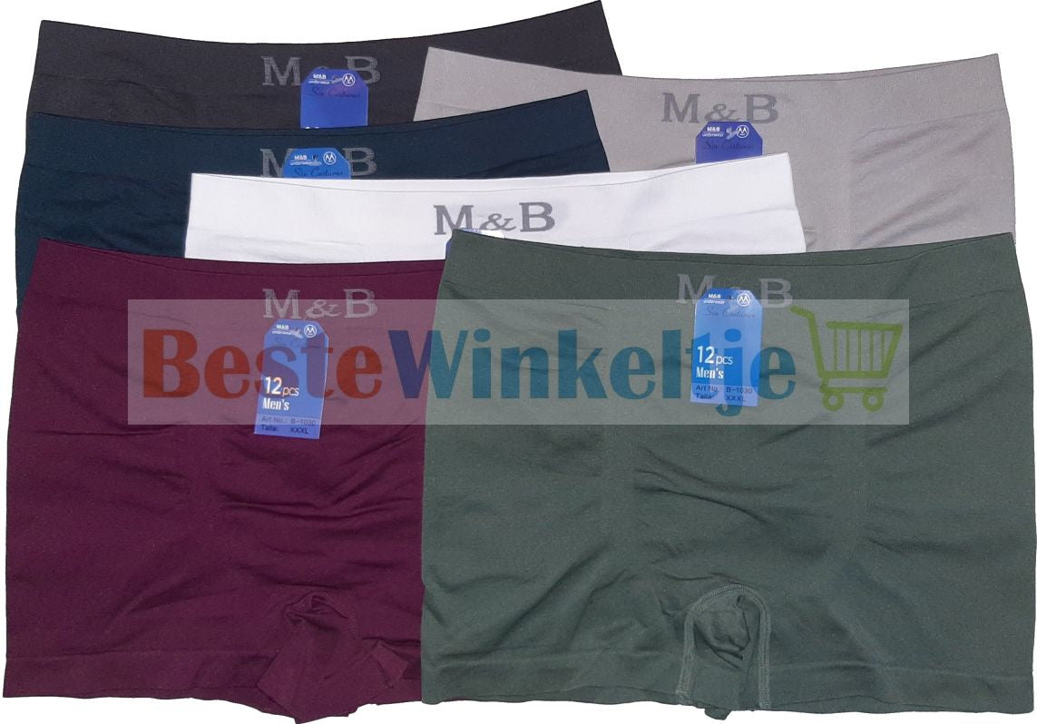 6 pack M&B naadloze Herenboxers Color - Boxershort heren