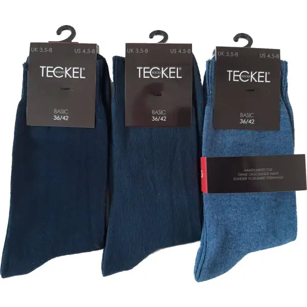 6 pack Teckel Damessokken Blauw Jeans assorti - Sokken