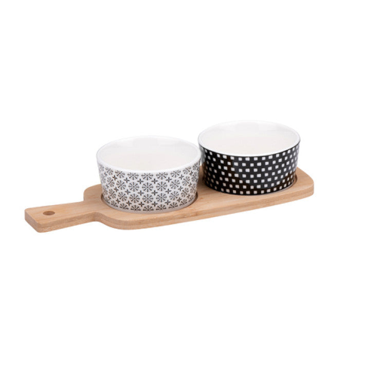 Alpina Tapas set - 3-delig met houten seveerplank en 2 schaaltjes