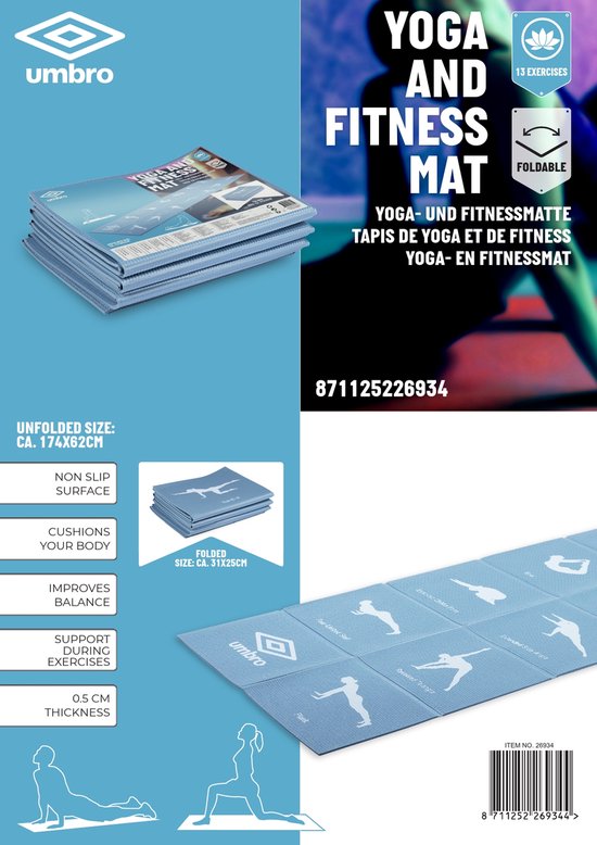 Yogamat opvouwbaar UMBRO incl yoga posities