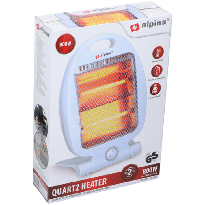 alpina Elektrische Kachel - Straalkachel - 2 Standen 400 en 800 Watt - Kantelbeveiliging - Draagbaar